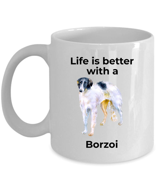Borzoi Coffee Mug - Life is Better
