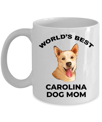 Carolina Best Dog Mom ceramic Coffee Mug white and color two tone