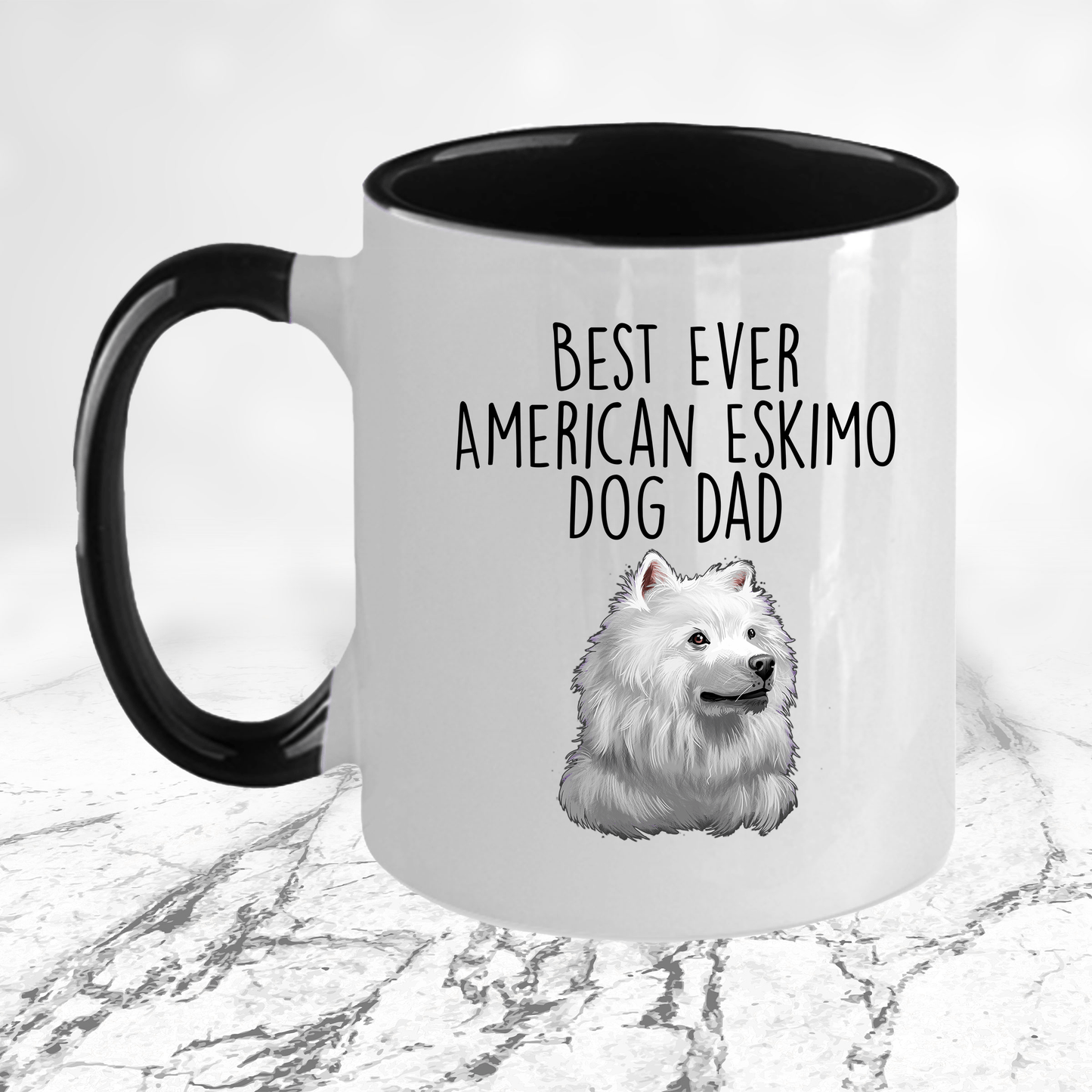 Best Ever American Eskimo Dog Dad Ceramic Coffee Mug