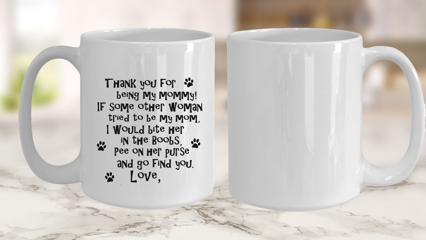 Personalized Dog Mommy Funny Ceramic Mug with Custom Photo Upload