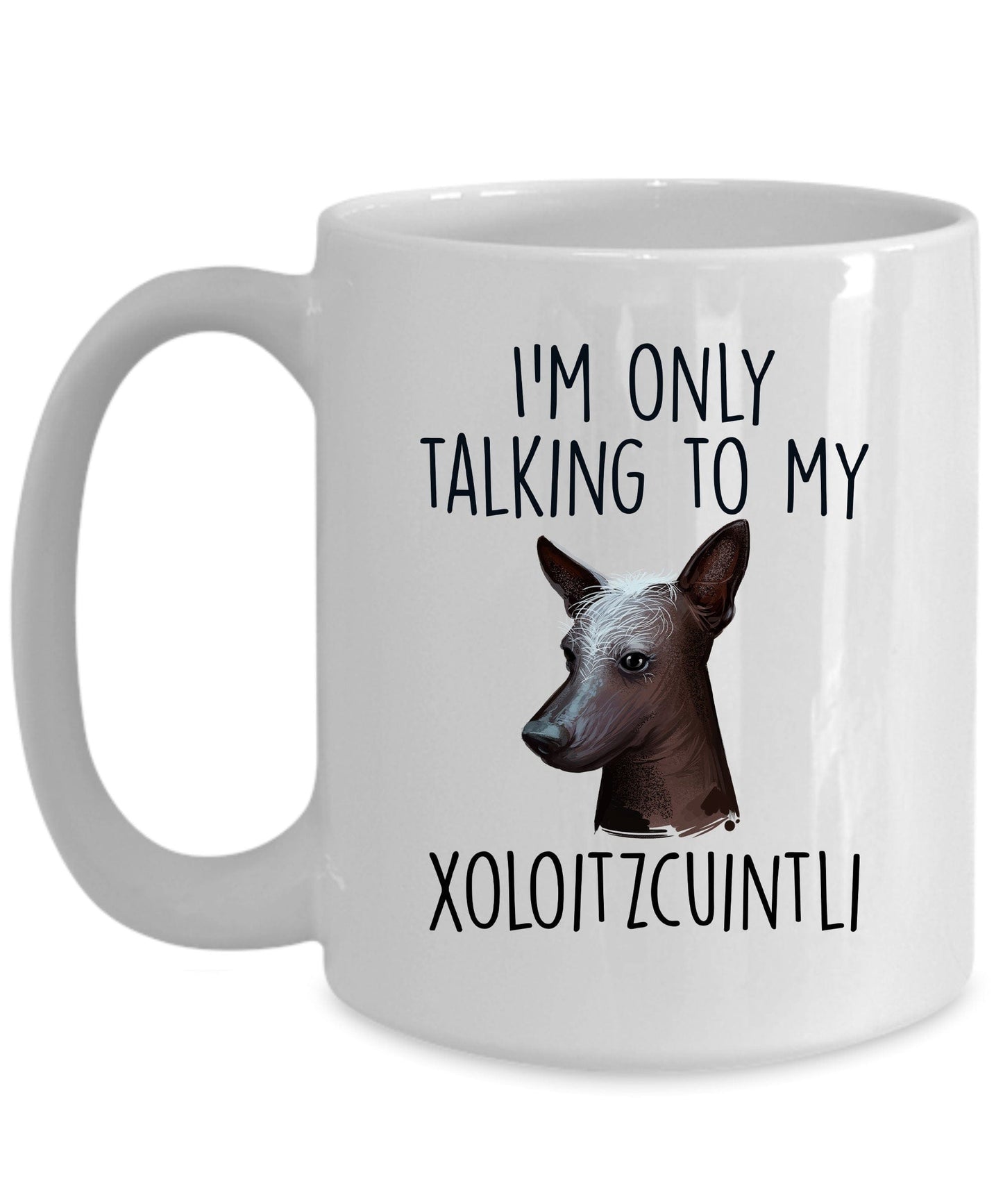 Funny Dog Coffee Mug - I'm Only Talking to my Xoloitzcuintli