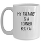 Cornish Rex Cat Therapist Personalized Funny Ceramic Coffee Mug