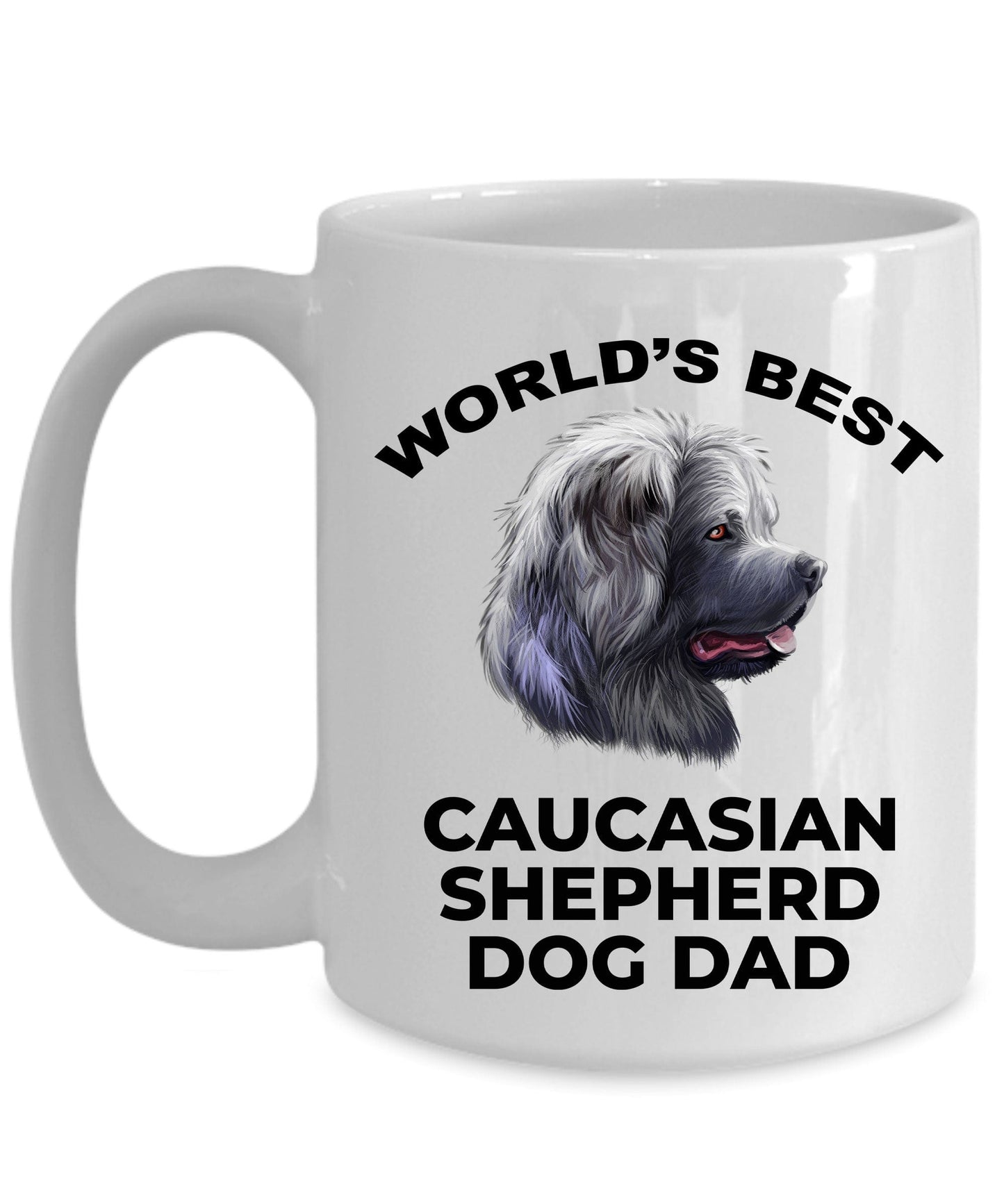 Caucasian Shepherd Best Dog Dad Custom Photo Coffee Mug