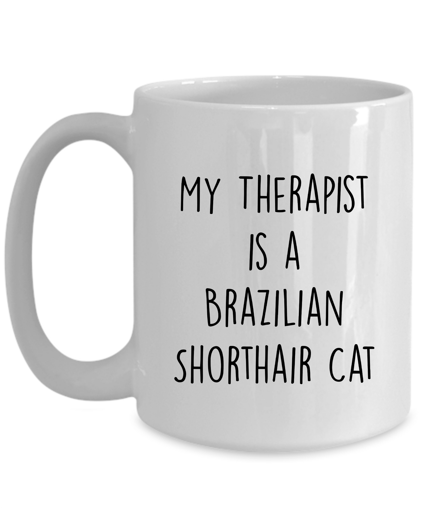Brazilian Shorthair Cat Ceramic 15oz white Coffee Mug