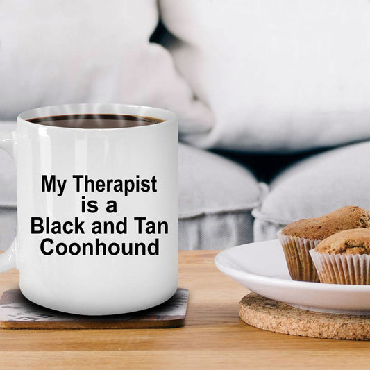 Black and Tan Coonhound Dog Therapist Coffee Mug