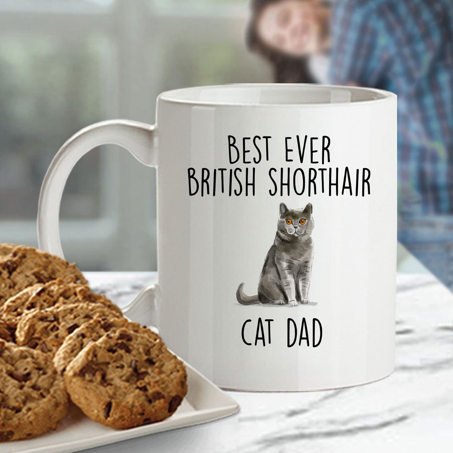 British Shorthair Cat Dad Ceramic Coffee Mug