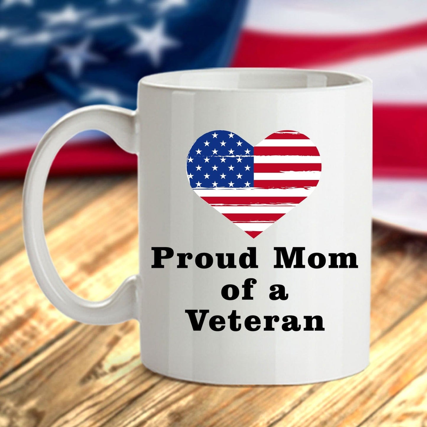 Proud Mom of a Veteran Custom Coffee Mug