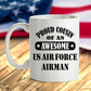 US Air Force Airman Proud Cousin Coffee mug