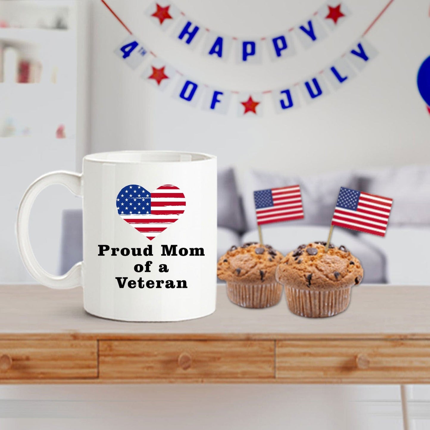 Proud Mom of a Veteran Custom Coffee Mug