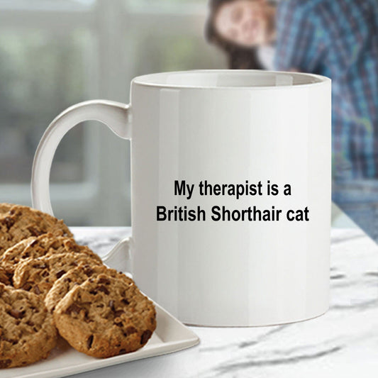 British Shorthair Cat Therapist Ceramic Coffee Mug