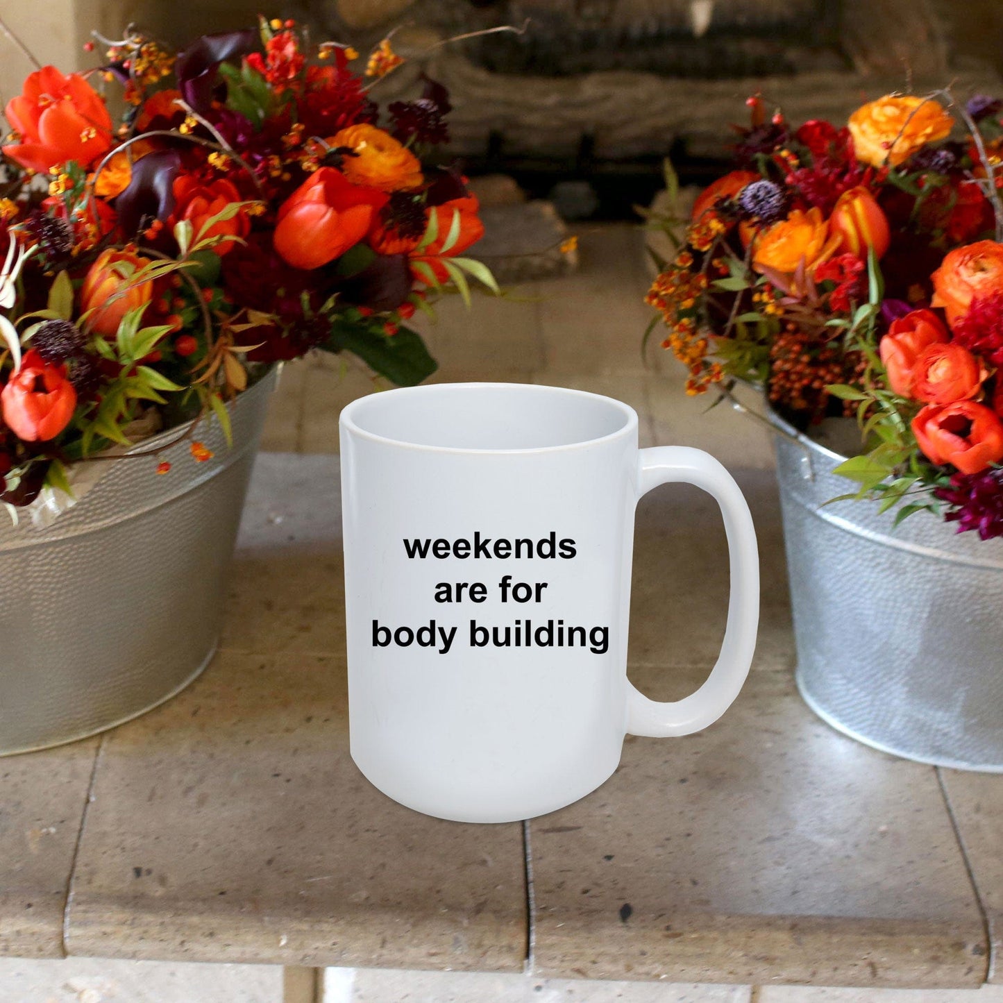 Body Builder Gift - Weekends are for body building funny coffee mug