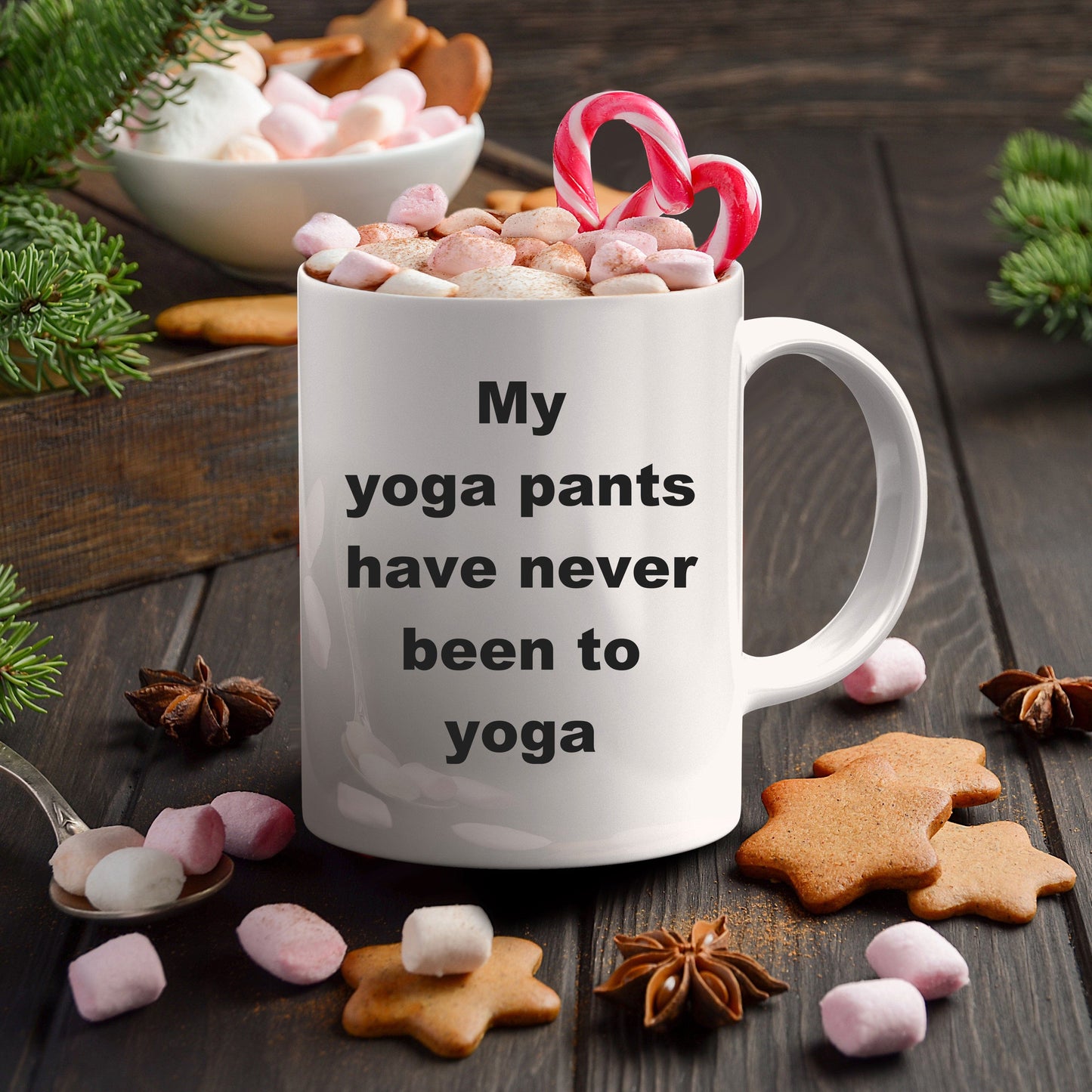 Funny Yoga Coffee Mug - My Yoga Pants have never been to Yoga