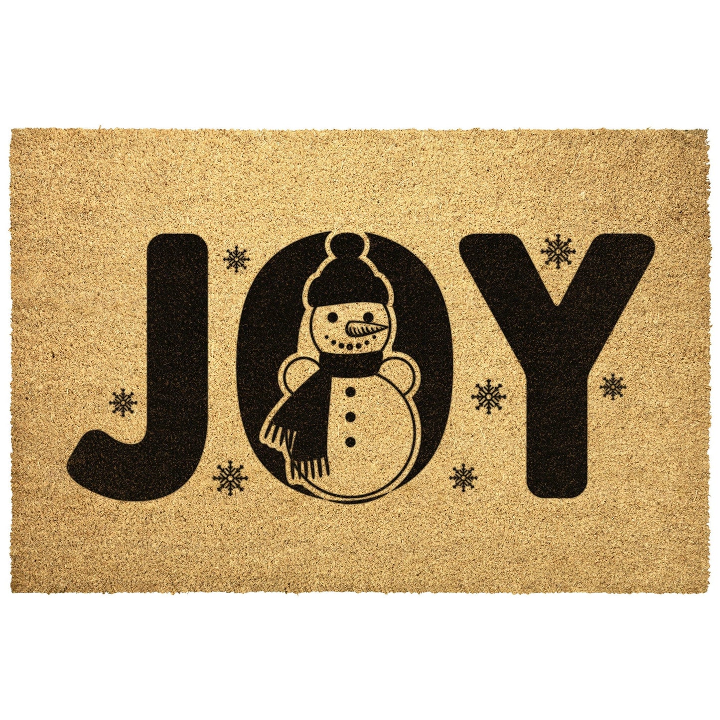Joy Christmas Snowman Outdoor Mat