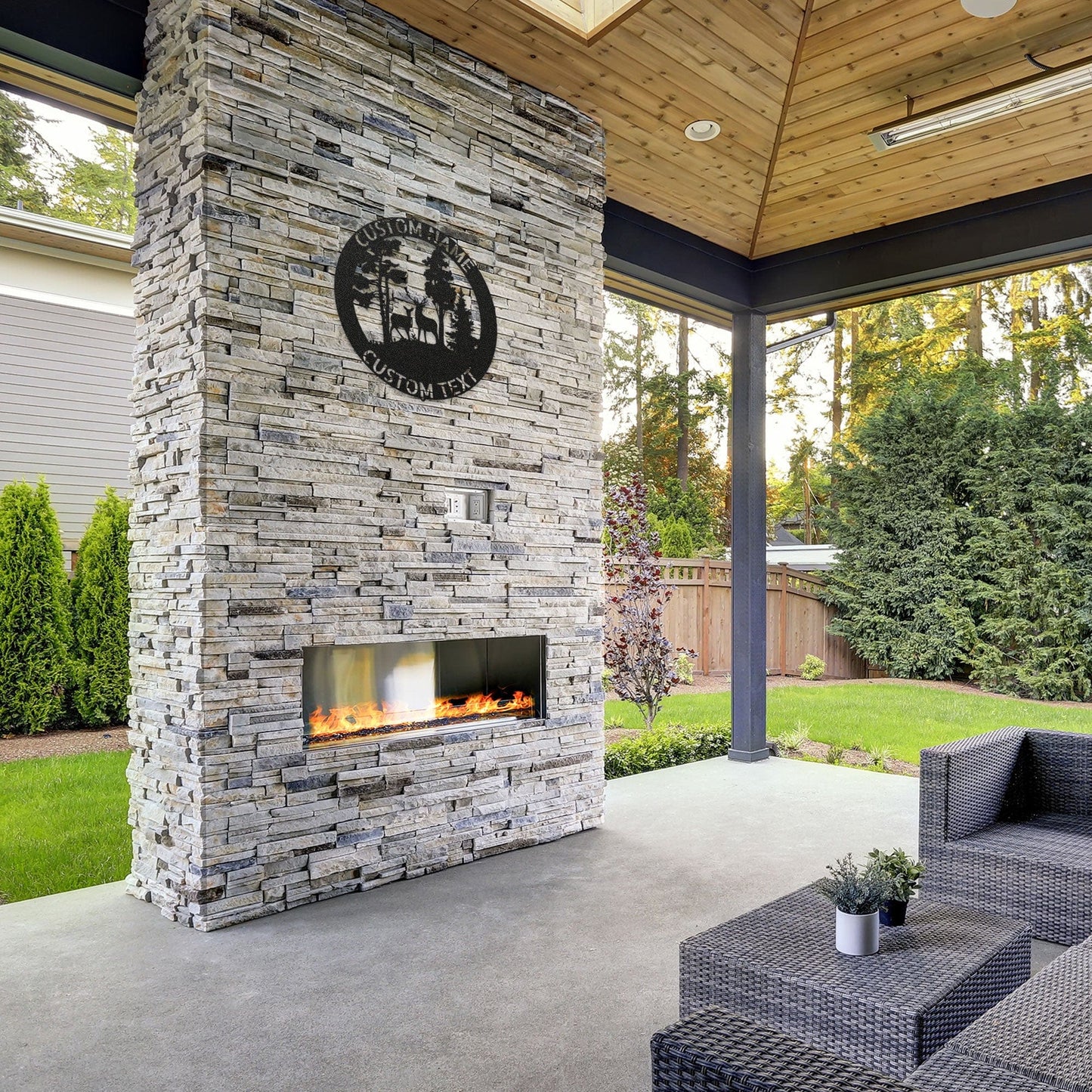 Personalized Hunting Lodge Metal Wall Art – Custom Deer Sign for Cabin, Man Cave & Outdoor Decor