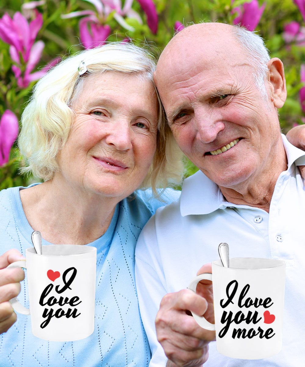 I Love You and I Love You More Couples Mug - Set of 2 His and Hers