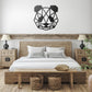Panda Bear Geometric Head Metal Art Wall Sign