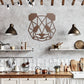 Panda Bear Geometric Head Metal Art Wall Sign
