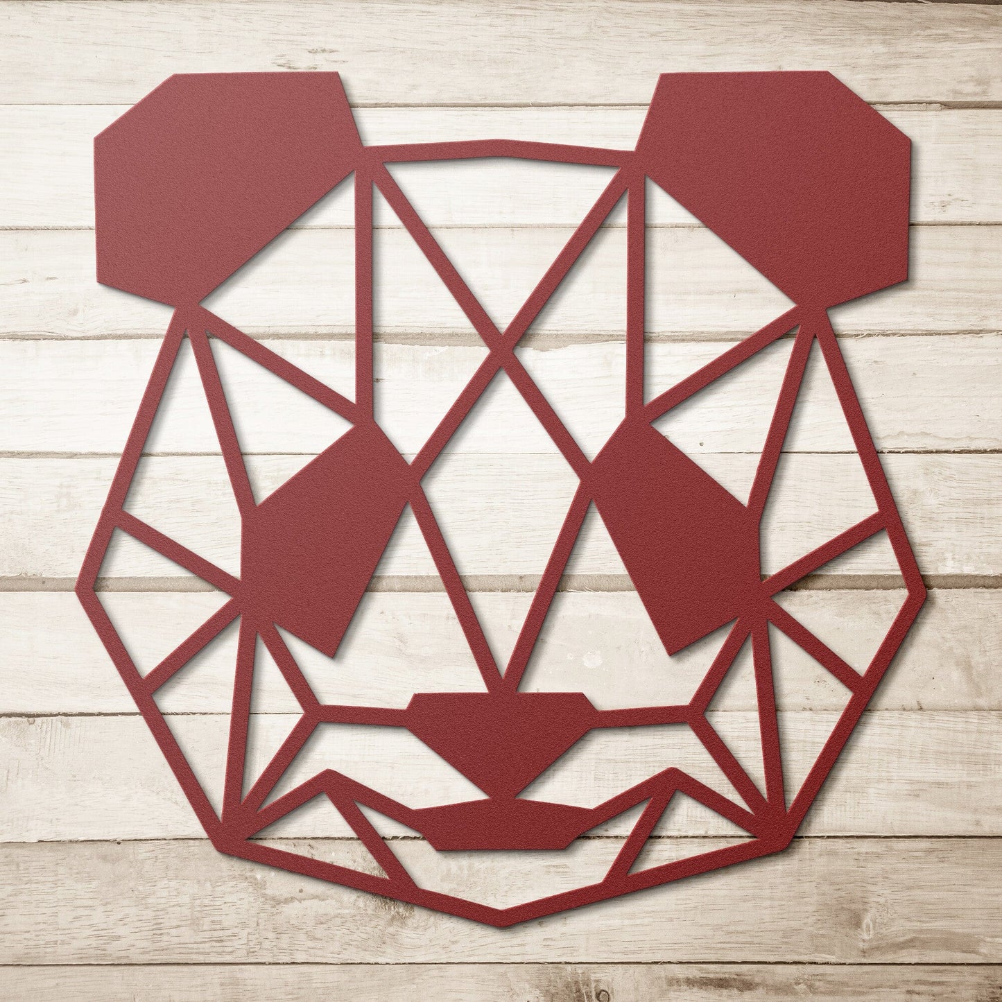 Panda Bear Geometric Head Metal Art Wall Sign
