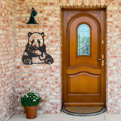 Panda Bear Metal Wall Art