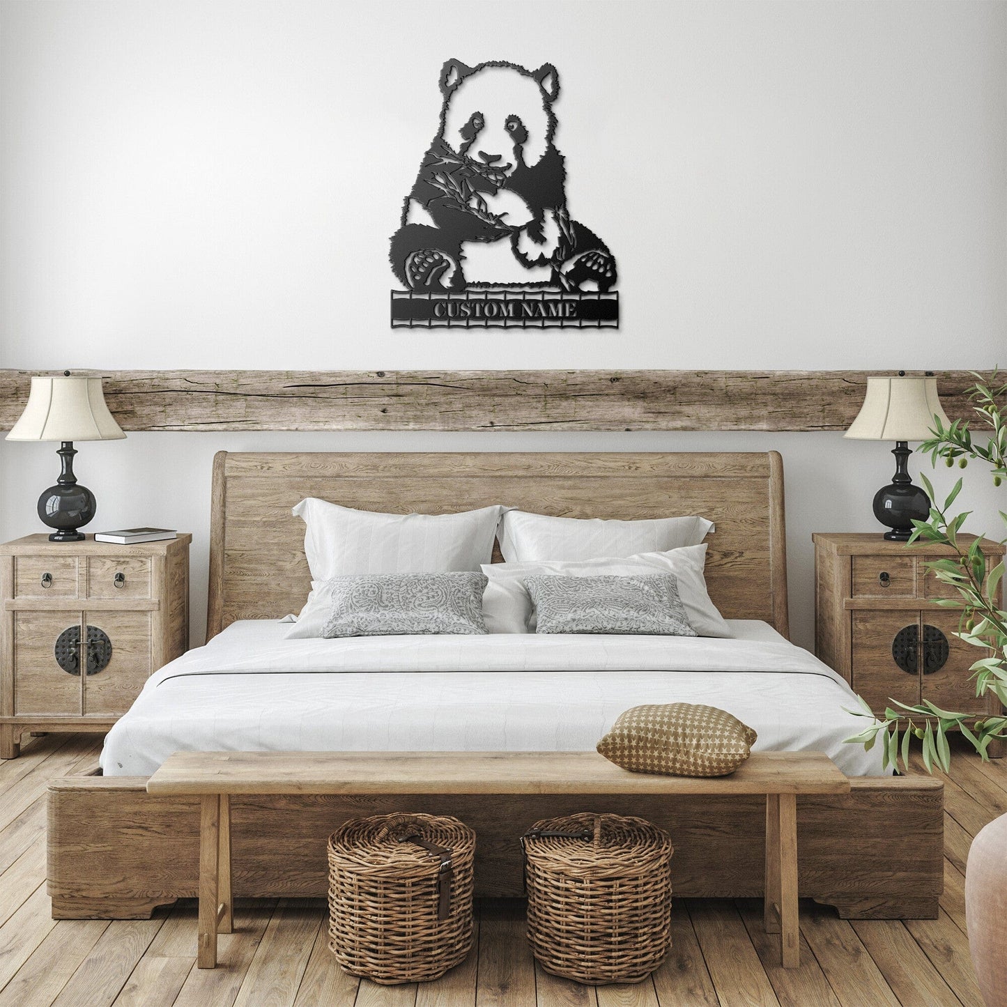 Panda Bear Personalized Metal Art Wall Sign