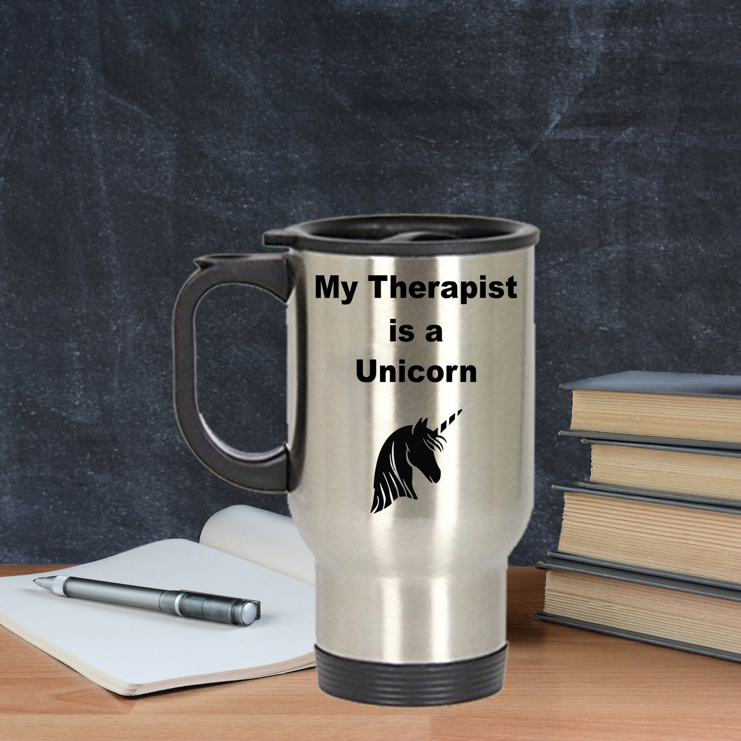 Unicorn Therapist Travel Tumbler Mug