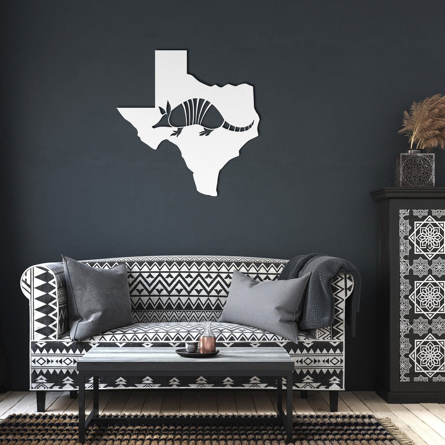 Texas Armadillo Metal Art