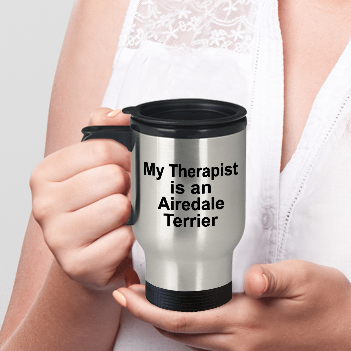 Airedale Terrier Dog Therapist  Travel Coffee Mug