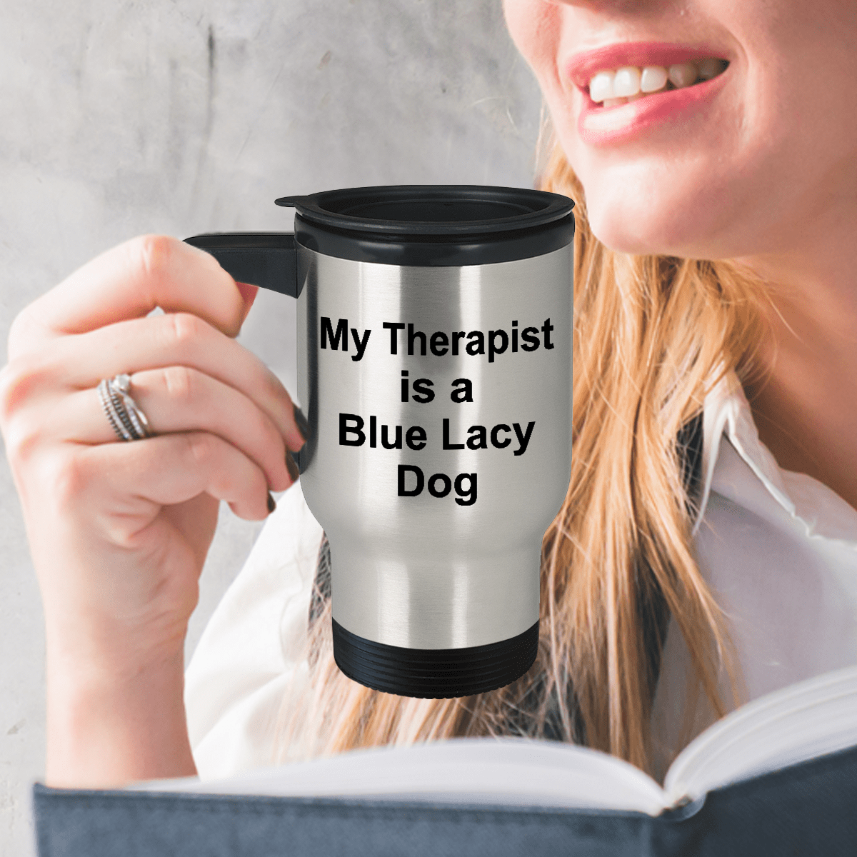 Blue Lacy Dog Owner Lover Funny Gift Therapist Stainless Steel Insulated Travel Coffee Mug