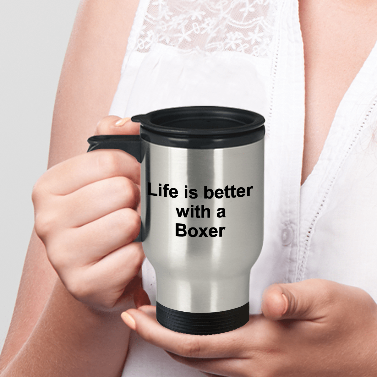 Boxer Dog - Life is Better Travel Coffee Mug