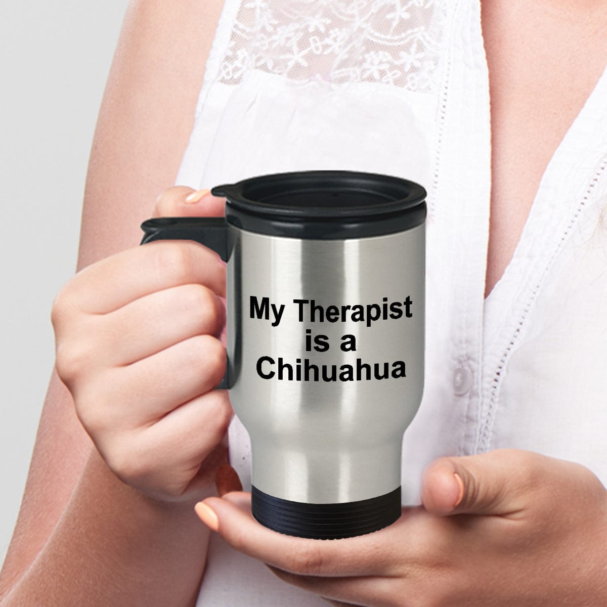 Chihuahua Dog Lover Owner Funny Gift Therapist Stainless Steel Insulated Travel Coffee Mug
