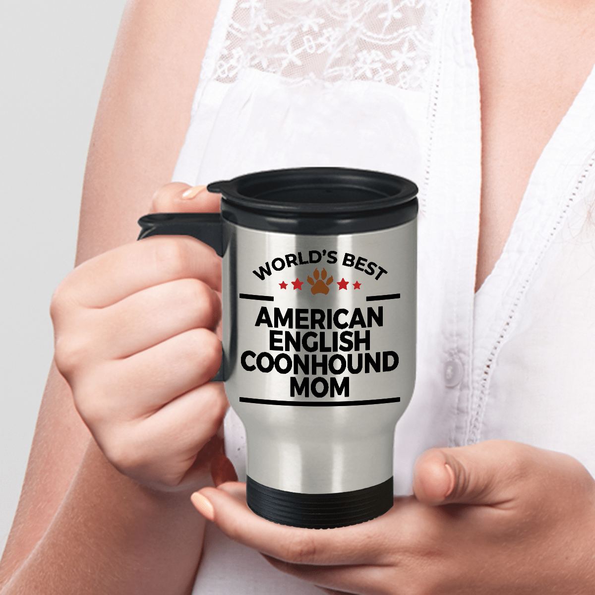 American English Coonhound Dog Mom  Travel Mug