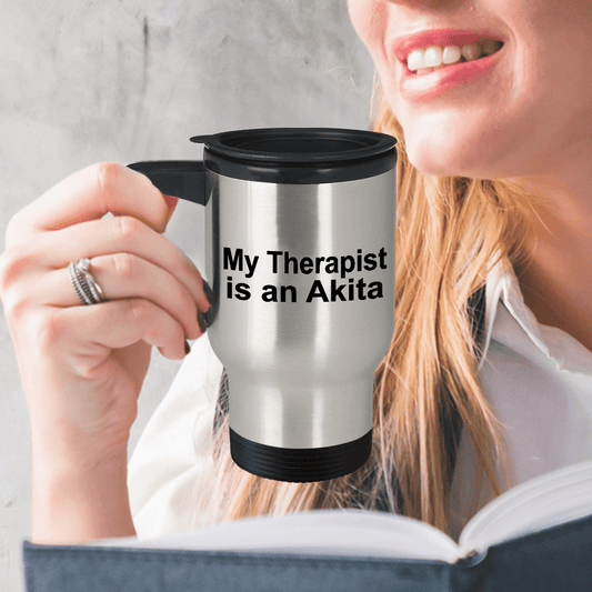 Akita Dog Therapist Travel Coffee Mug