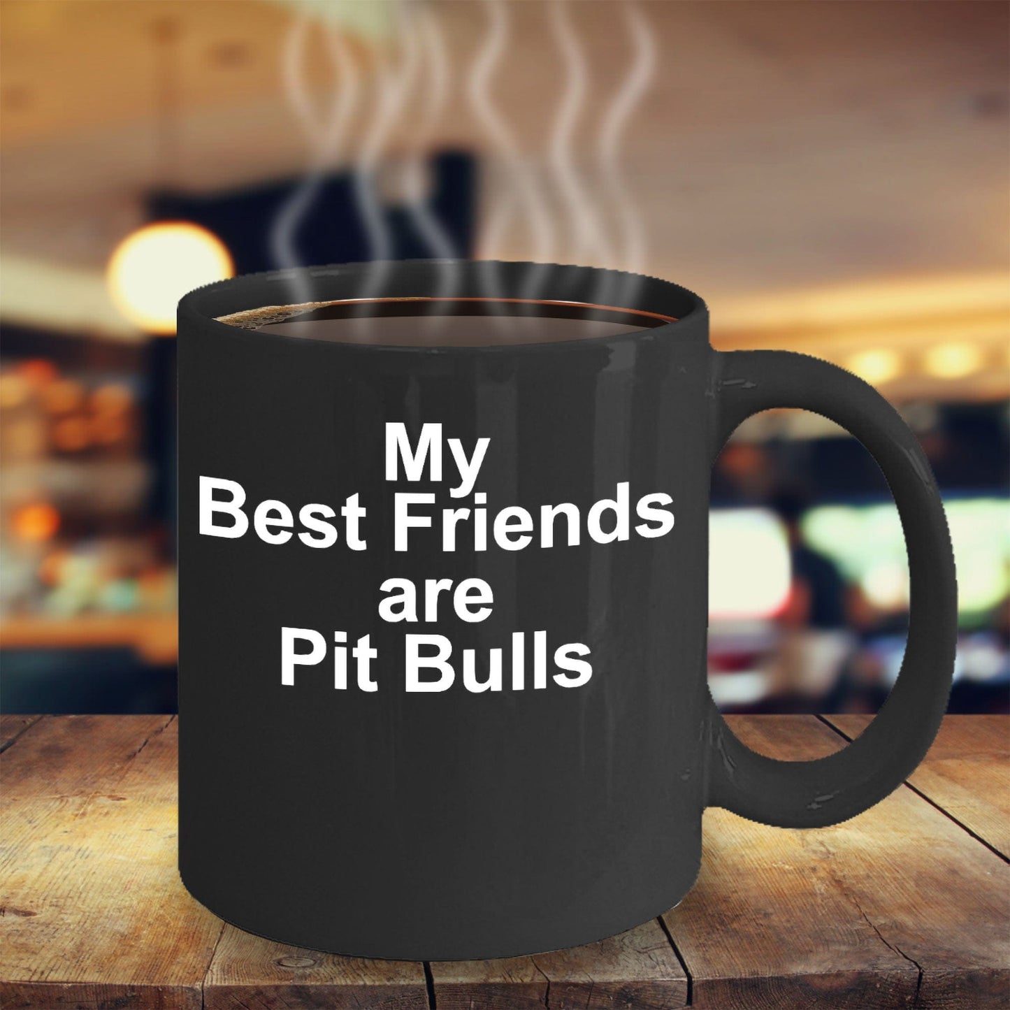 Pit Bull Black Coffee Mug - My Best Friends are Pit Bulls