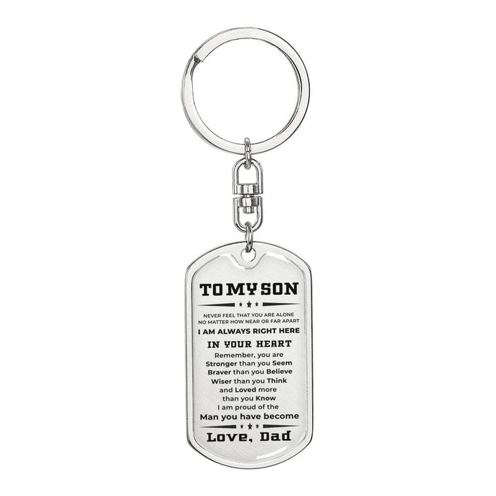 To My Son Personalized Dog Tag Chain
