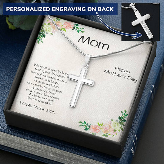 Beautiful Cross Pendant Necklace Gift for Mother from Son