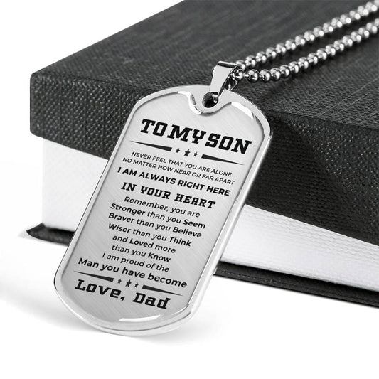 gift for son from dad pendant engraved necklace
