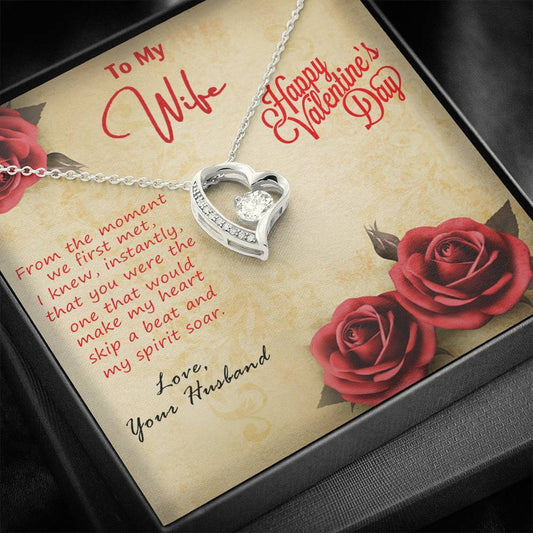 Valentine's Gift for Wife Heart Pendant Necklace