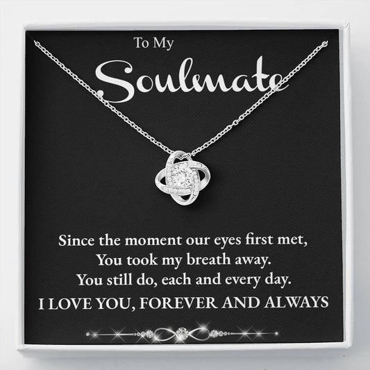 To My Soulmate Love You Forever Pendant Necklace Message Card