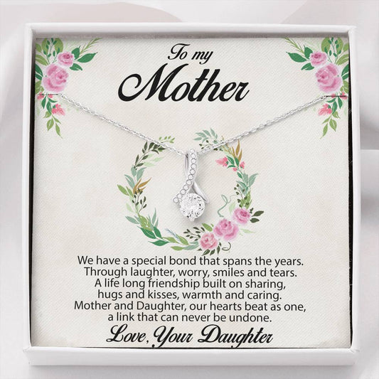 Amazing Gift for Mother from Daughter Cubic Zironia Pendant Necklace with Message Card
