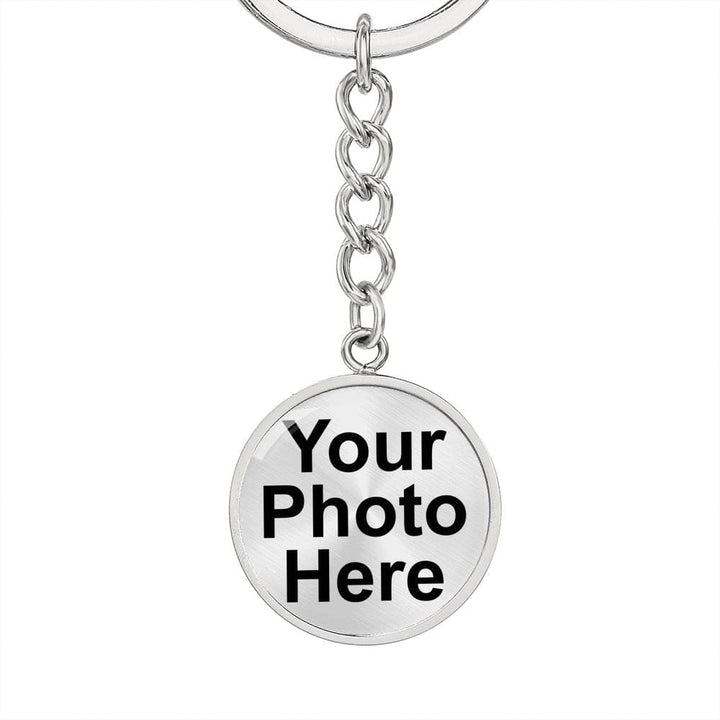 Custom Circle Photo Keychain with optional engraving on back