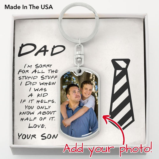 Funny Engraved Keyring Gift for Dad from Son