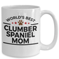 Clumber Spaniel Dog Lover Gift World's Best Mom Birthday Mother's Day White Ceramic Coffee Mug