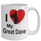 Love my Great Dane Dog White Ceramic Coffee Mug