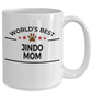 Jindo Dog Lover Gift World's Best Mom Birthday Mother's Day White Ceramic Coffee Mug