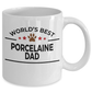 Porcelaine Dog Lover Gift World's Best Dad Birthday Father's Day White Ceramic Coffee Mug
