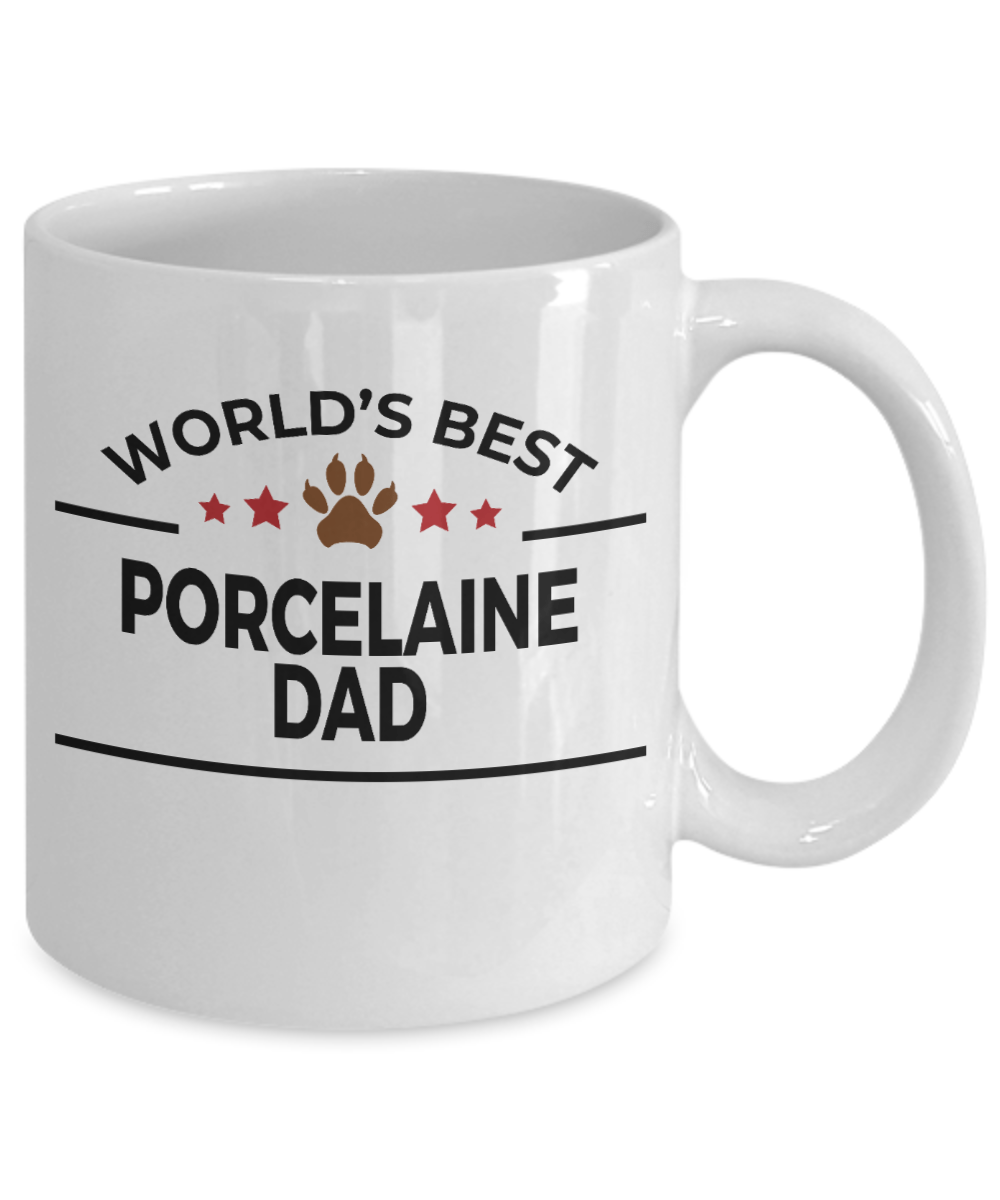 Porcelaine Dog Lover Gift World's Best Dad Birthday Father's Day White Ceramic Coffee Mug