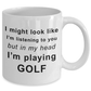 Golfer Stuck in Office Funny Coffee Mug