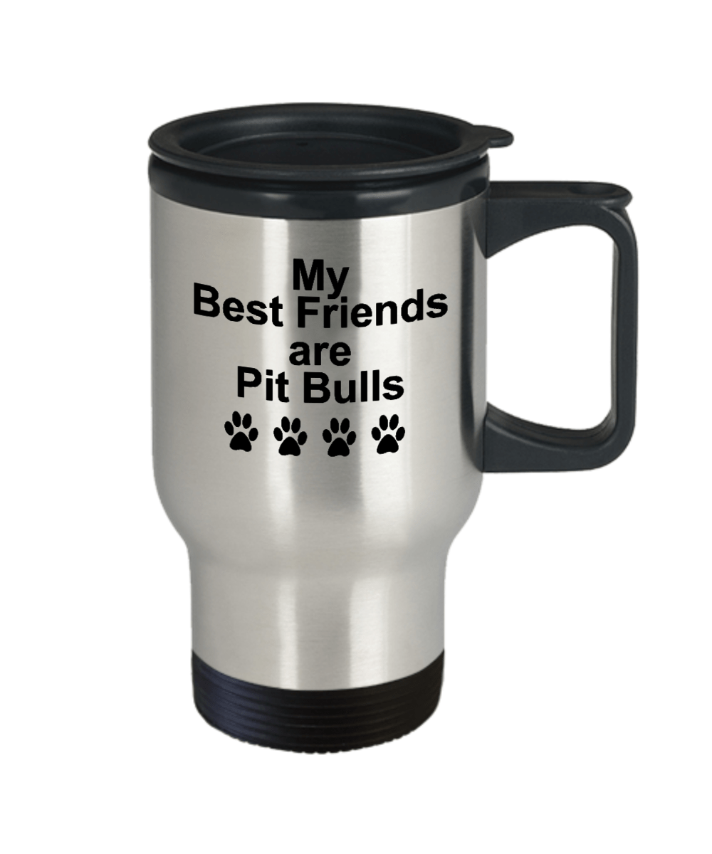Pit Bull Dog Travel Mug with Paw Prints