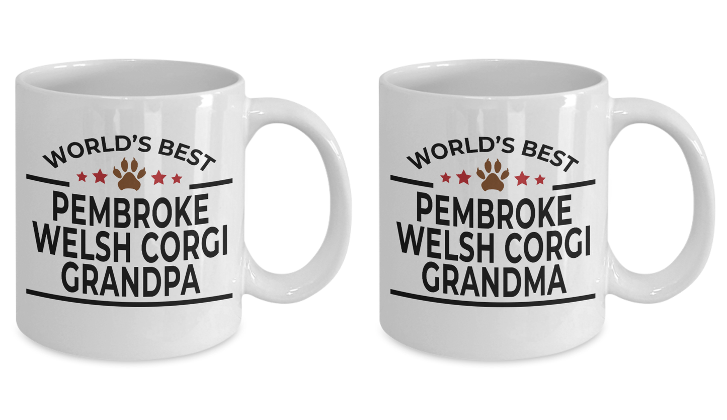 Pembroke Welsh Corgi Dog Grandpa and Grandma Coffee Mugs - Set of 2 - His and Hers