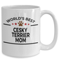 Cesky Terrier Dog Lover Gift World's Best Mom Birthday Mother's Day White Ceramic Coffee Mug